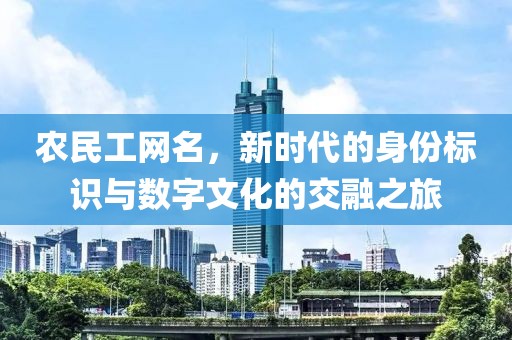 农民工网名，新时代的身份标识与数字文化的交融之旅