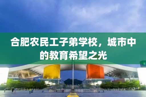 合肥农民工子弟学校，城市中的教育希望之光