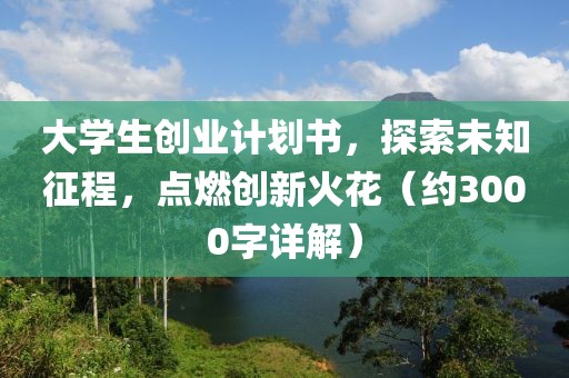 大学生创业计划书，探索未知征程，点燃创新火花（约3000字详解）