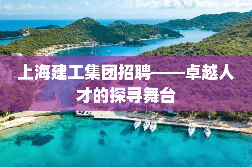 上海建工集团招聘——卓越人才的探寻舞台