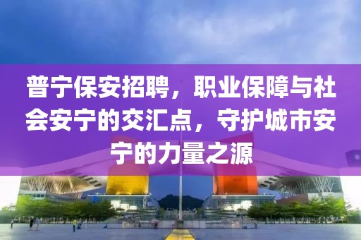 普宁保安招聘，职业保障与社会安宁的交汇点，守护城市安宁的力量之源